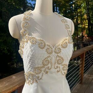 Vintage Cream & White Beaded Dress